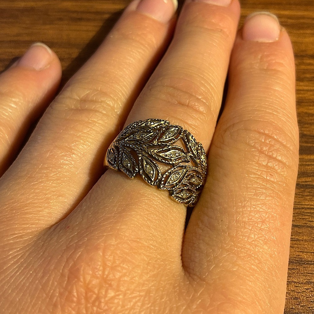 Vintage Vine Sterling Silver Leaf Ring
